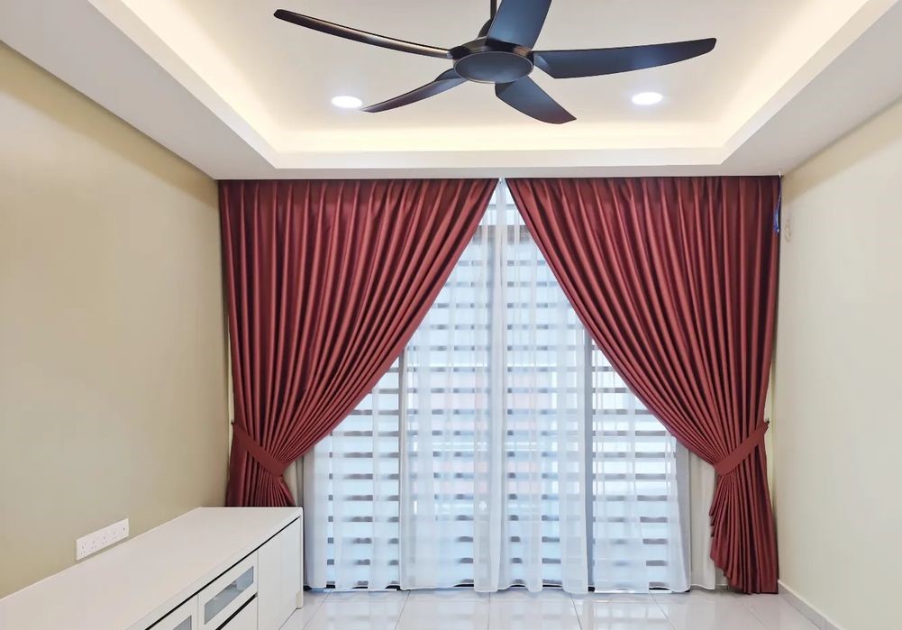 maroon pinch pleat curtains